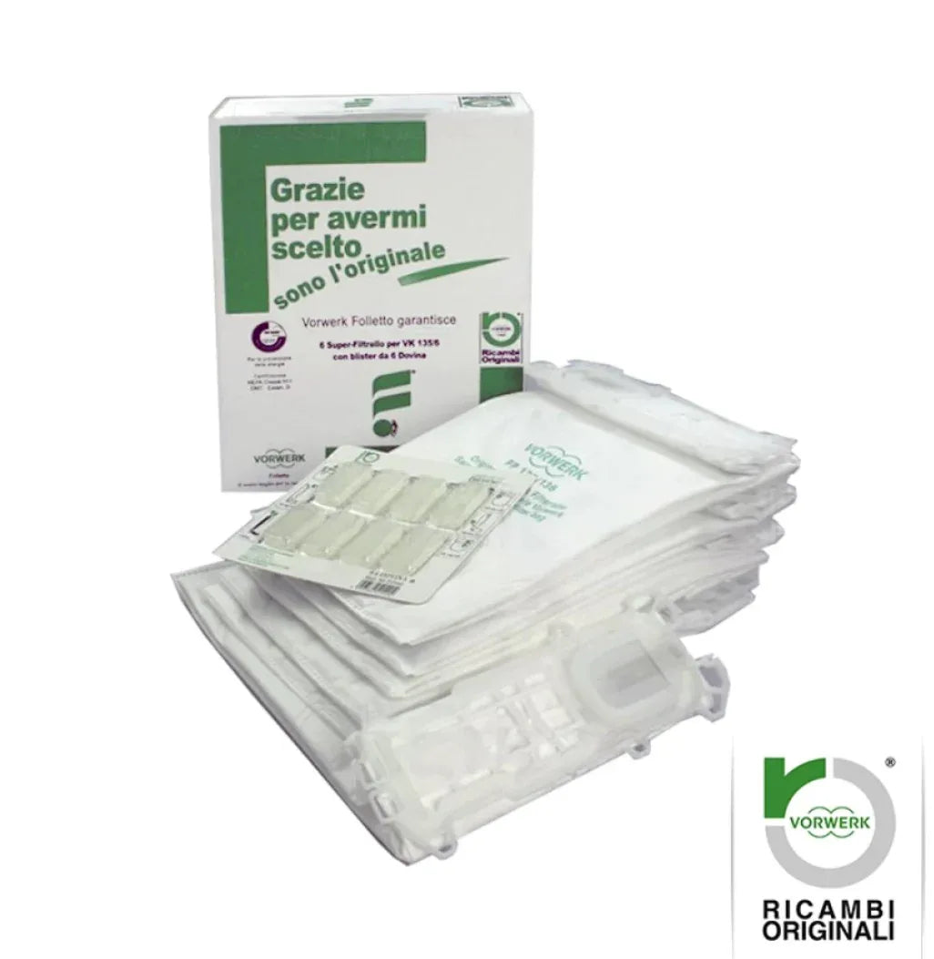 Superfiltrello per VK135 VK136 8 pezzi piu' dovina originale vorwerk 45031 - proricambi.it