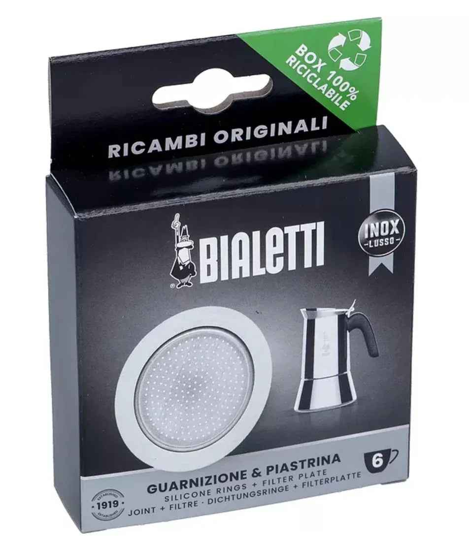 Guarnizione e piastina caffettiera 6 tazze originale Bialetti 0800412