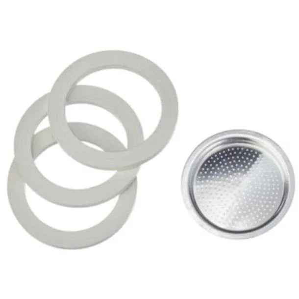 Kit tre guarnizioni più piastra per moka dodici tazze originale Bialetti 0800036