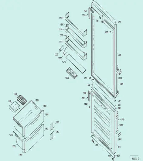 Cassetto freezer inferiore per frigo congelatore Liebherr originale 979118500