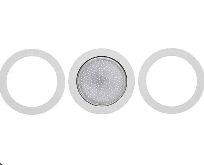 Kit tre guarnizioni più piastra per moka dodici tazze originale Bialetti 0800036