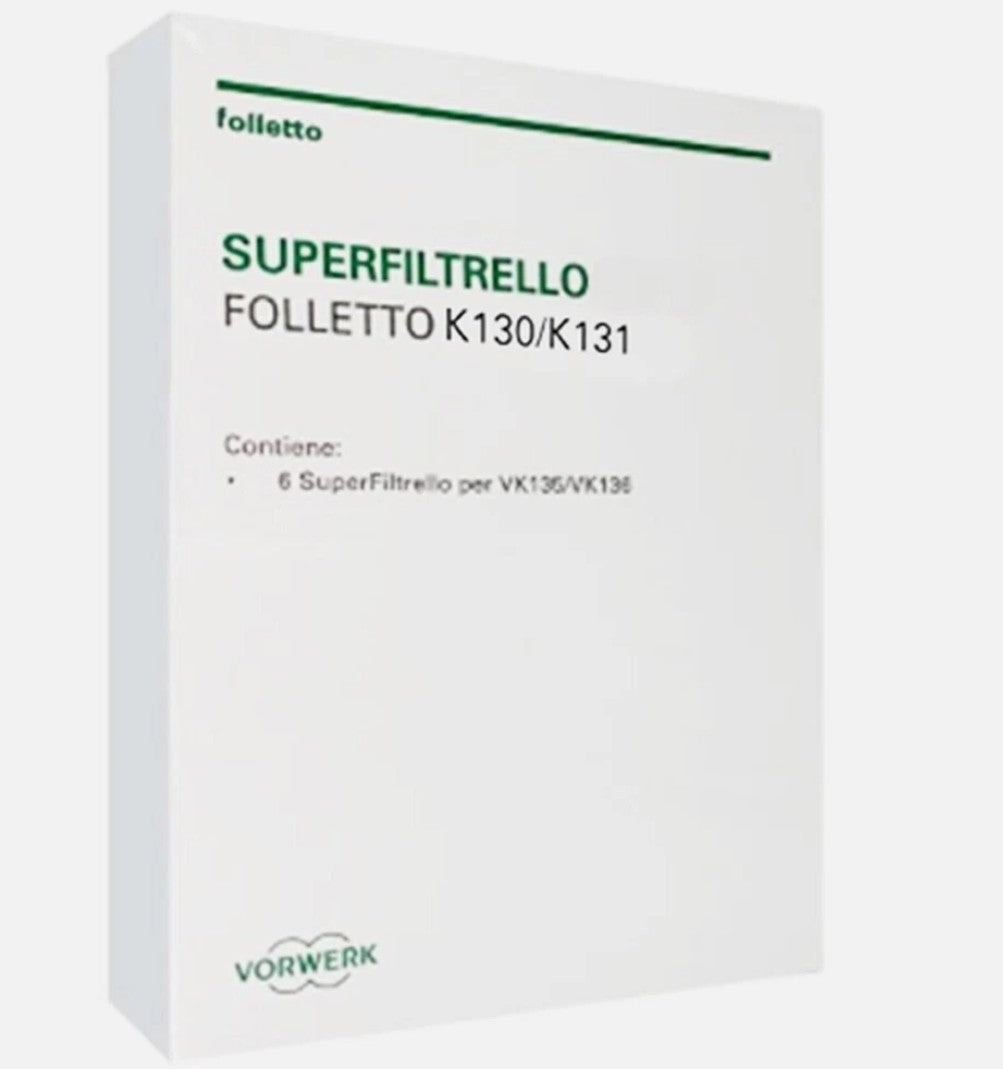 Confezione Superfiltrello più Dovina K1 per VK130 VK131 originale Vorwerk 43729