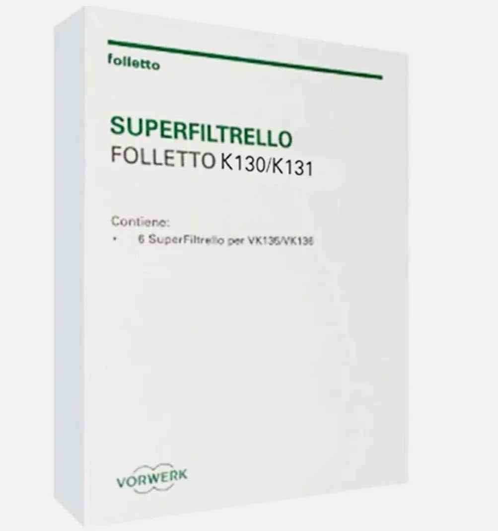 Confezione Superfiltrello più Dovina K1 per VK130 VK131 originale Vorwerk 43729