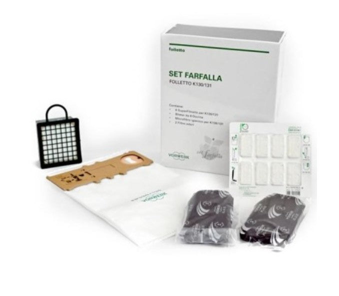 Set farfalla per VK130 VK131 6 superfiltrello, 8 dovina profumo, microfiltro e 2 filtri odoreoriginale vorwerk 43730