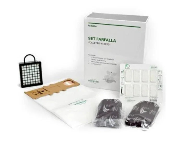 Set farfalla per VK130 VK131: 6 superfiltrello, 8 dovina profumo, microfiltro e 2 filtri odore originale vorwerk 43730 - proricambi.it