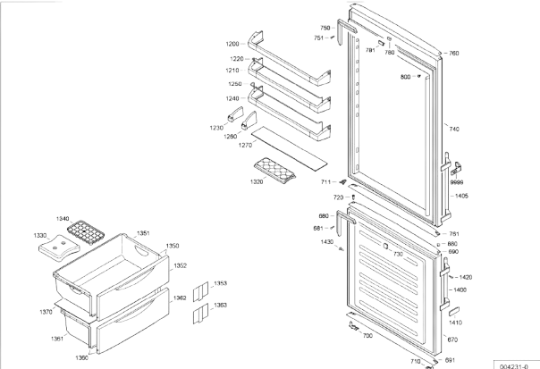 Porta per frigorifero LIEBHERR Originale 901756311
