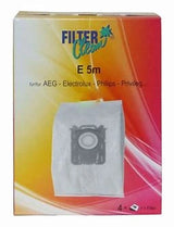 Imballaggio dei sacchetti per aspirapolvere Candy e Hoover, modello PH5M, contenente 4 pezzi con dettagli sul filtro.