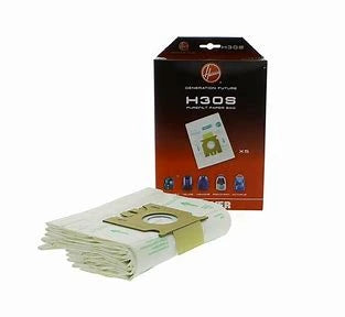 Confezione di sacchetti per aspirapolvere Candy/Hoover modello H59, contenente 5 sacchetti e un microfiltro, con design pratico per una facile sostituzione.
