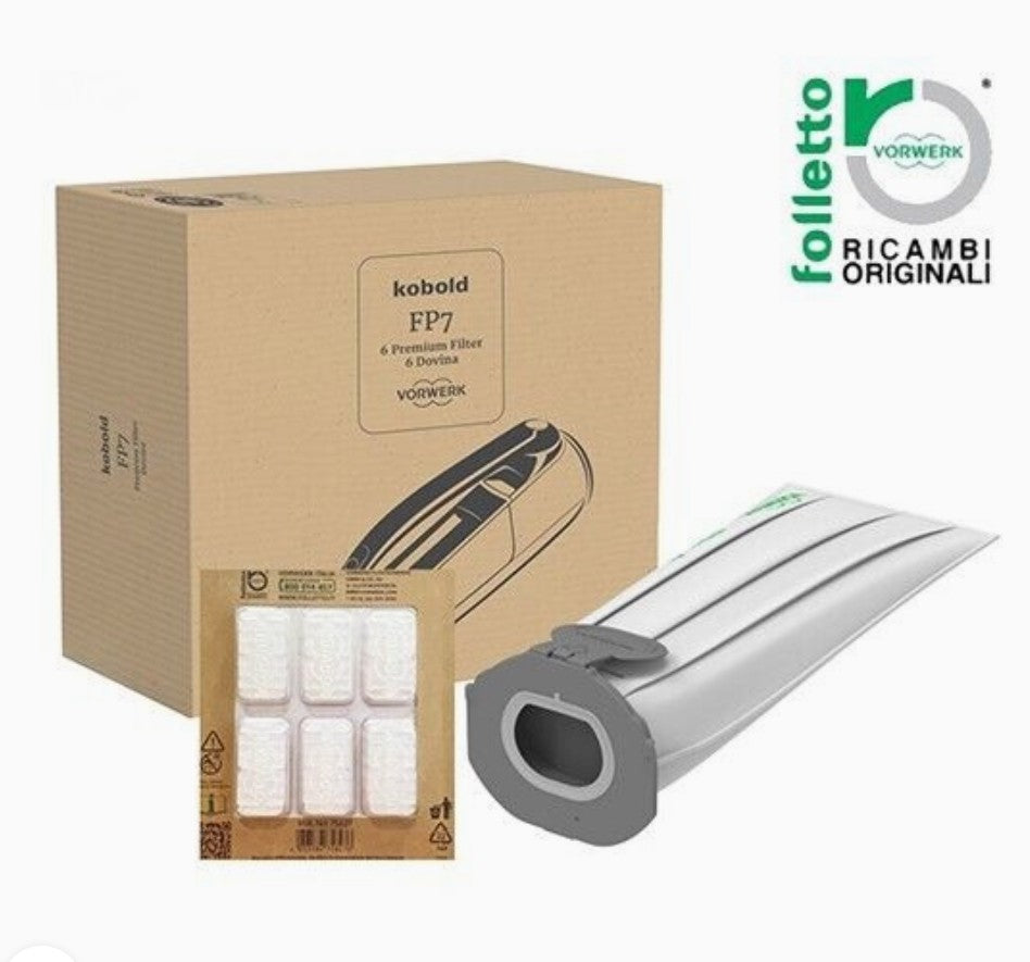 Kit da 6 pezzi Filtrello Premium FP7 per VK7 01040 originali Vorwerk