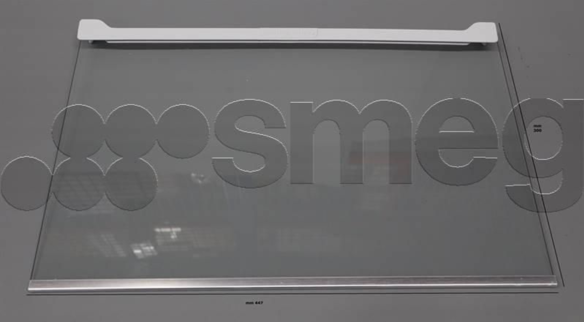 Ripiano in vetro assemblato per frigorifero Smeg